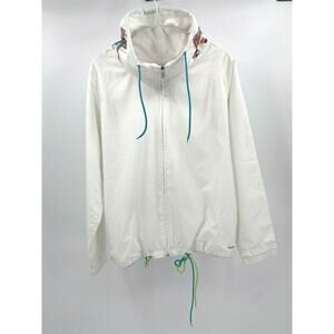 Reebok Vintage 90s White Zip Front Spell Out Windbreaker Track Jacket L Large